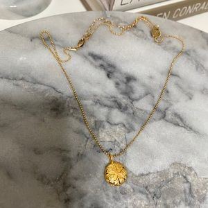 Gold sand dollar necklace